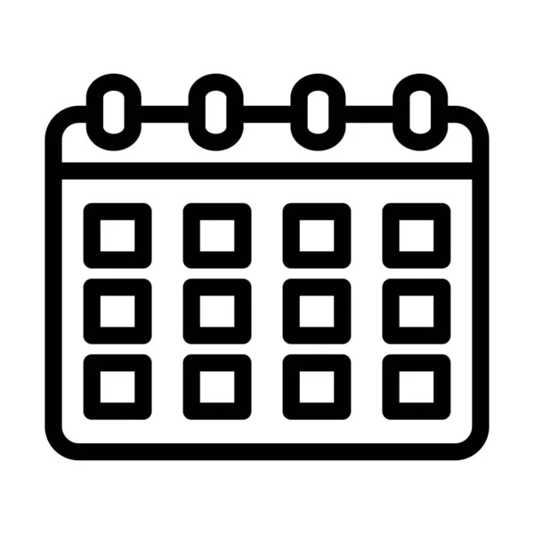 Календар Векторна Піктограма Товстої Лінії Особистого Комерційного Використання — стоковий вектор