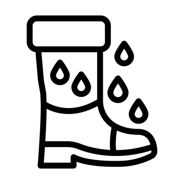 个人及商业用途的雨靴向量厚重线图标 — 图库矢量图片