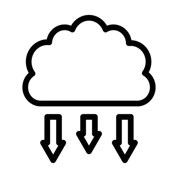 Icono Línea Gruesa Del Vector Precipitación Para Uso Personal Comercial — Vector de stock