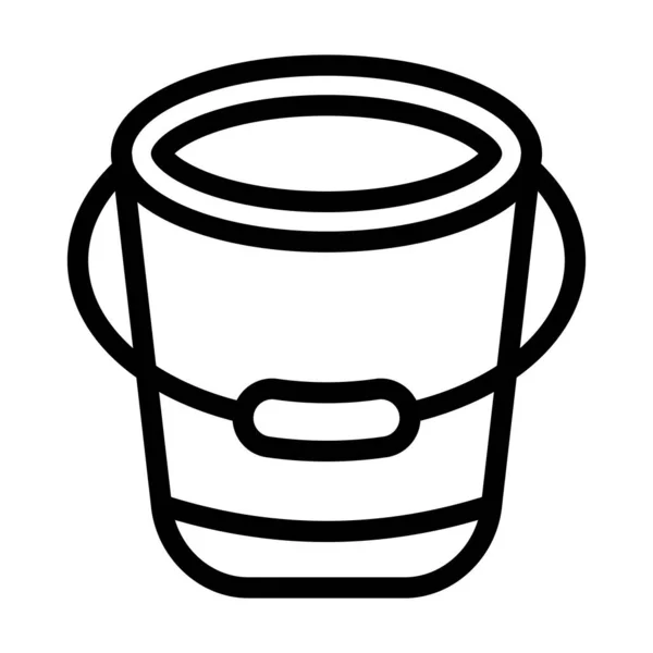 Bucket Vector Thick Line Icon Für Den Persönlichen Und Kommerziellen — Stockvektor