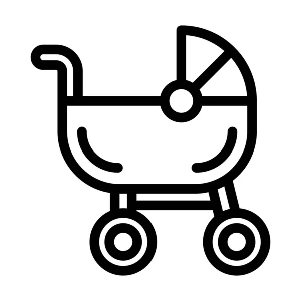 Strollers Vector Thick Line Icon Personal Commercial Use — Stock Vector