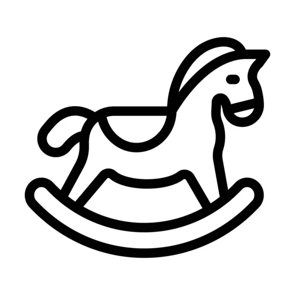 Άλογο Παιχνίδι Διάνυσμα Παχιά Γραμμή Εικονίδιο Για Προσωπική Και Εμπορική — Διανυσματικό Αρχείο