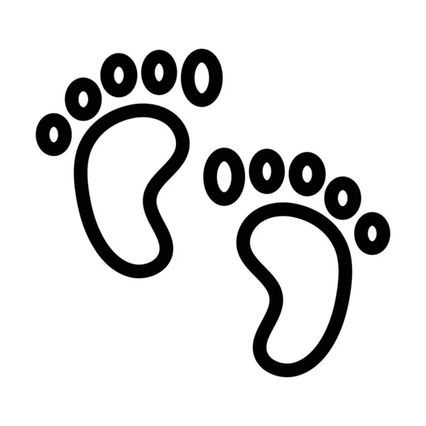 Baby Feet Vector Silná Čára Ikona Pro Osobní Komerční Použití — Stockový vektor