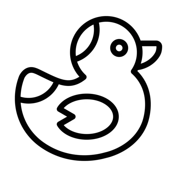 Rubber Duck Vector Thick Line Icon Für Den Persönlichen Und — Stockvektor