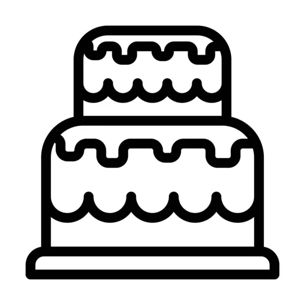 Cake Vector Thick Line Icon Für Den Persönlichen Und Kommerziellen — Stockvektor