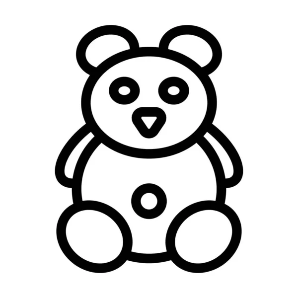 Teddybär Vector Thick Line Icon Für Den Persönlichen Und Kommerziellen — Stockvektor
