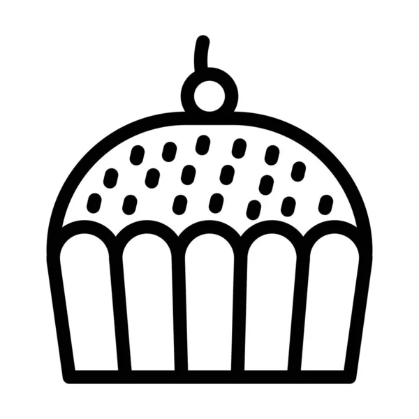 Cupcake Vector Thick Line Icon Für Den Persönlichen Und Kommerziellen — Stockvektor