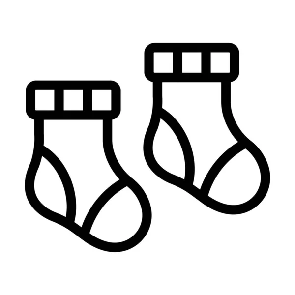 Dětské Ponožky Vektor Tlustá Čára Ikona Pro Osobní Komerční Použití — Stockový vektor