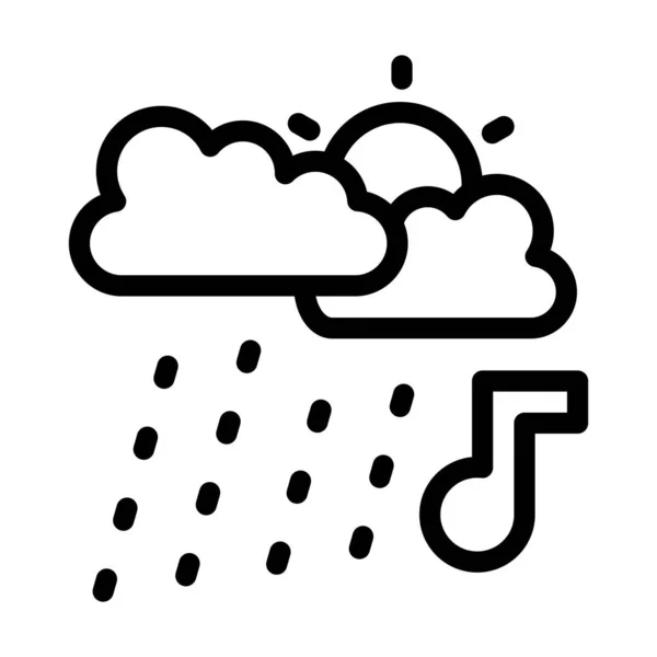 Rain Vector Thick Line Icon Für Den Persönlichen Und Kommerziellen — Stockvektor