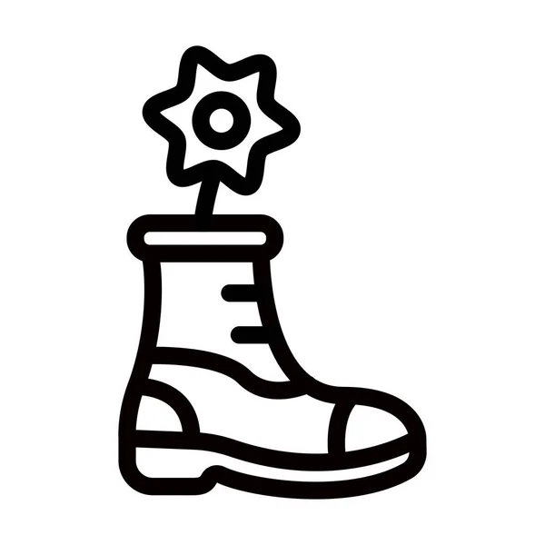 Boot Vector Thick Line Icon Personal Commercial Use — Stock Vector