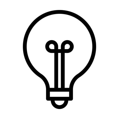 Ampul Vektörü Kalın Çizgi Simgesi Kişisel ve Ticari Kullanım İçin