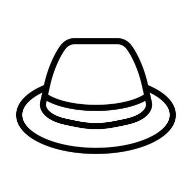 Düz Şapka Vektör Kalın Çizgi Kişisel ve Ticari Kullanım Simgesi