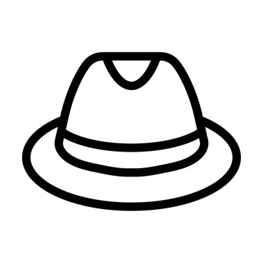 Panama Şapka Vektör Kalın Çizgi Kişisel ve Ticari Kullanım Simgesi