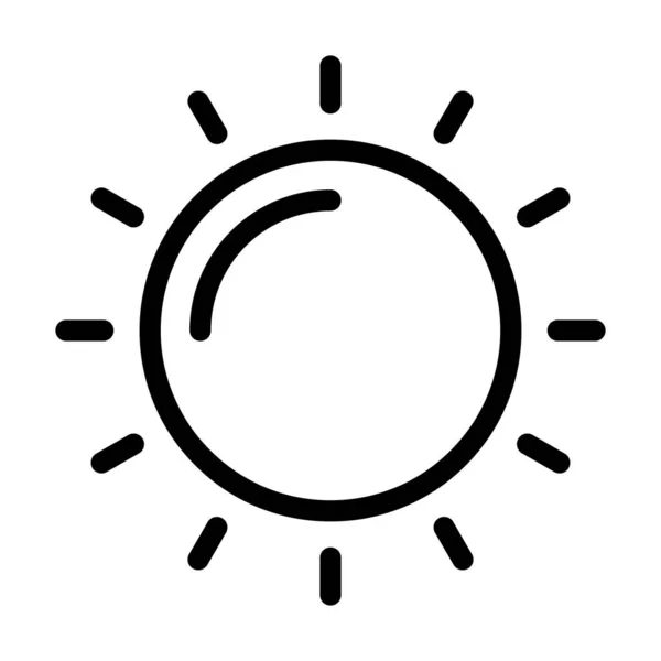 Sun Vector Thick Line Icon Für Den Persönlichen Und Kommerziellen — Stockvektor