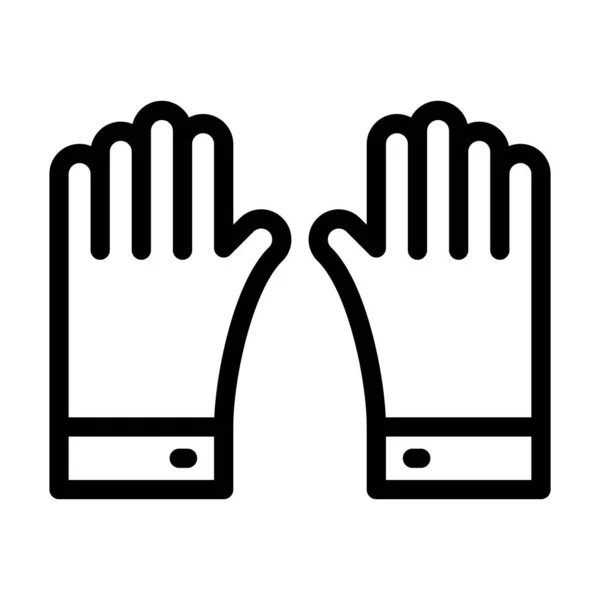 個人的および商業的使用のための手袋ベクトル太線アイコン — ストックベクタ