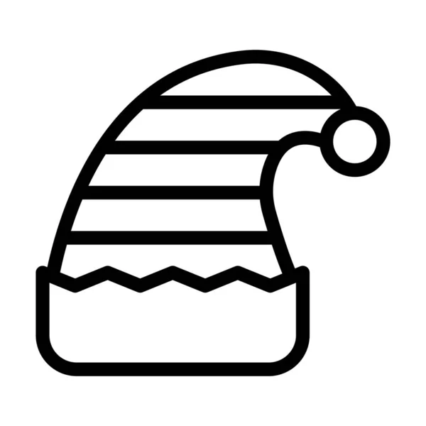Elf Hat Vector Thick Line Icono Para Uso Personal Comercial — Vector de stock