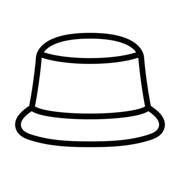 Bucket Şapka Vektör Kalın Çizgi Kişisel Ticari Kullanım Simgesi — Stok Vektör