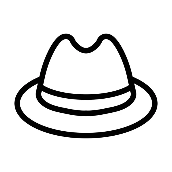Fedoraの帽子ベクトル 個人用および商業用の太い線アイコン — ストックベクタ