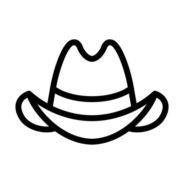 Cowboy Hat Vector Thick Line Icon Personal Commercial Use — Stock Vector