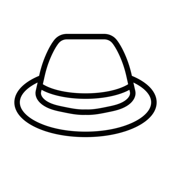 Επίπεδη Καπέλο Διάνυσμα Παχιά Γραμμή Εικονίδιο Για Προσωπική Και Εμπορική — Διανυσματικό Αρχείο