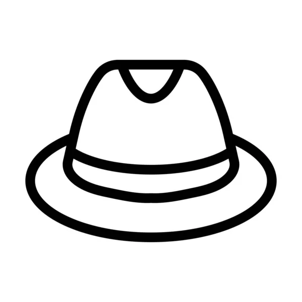 パナマ帽子ベクトル 個人用および商業用の太い線アイコン — ストックベクタ