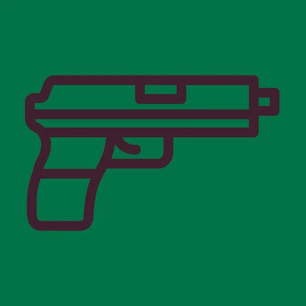 Pistol Vector Thick Line Icon Für Den Persönlichen Und Kommerziellen — Stockvektor