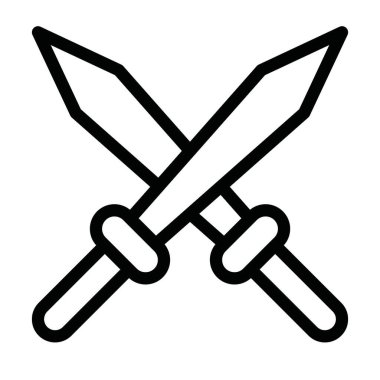 Kişisel ve ticari kullanım için Kılıç Vektörü Kalın Çizgi Simgesi