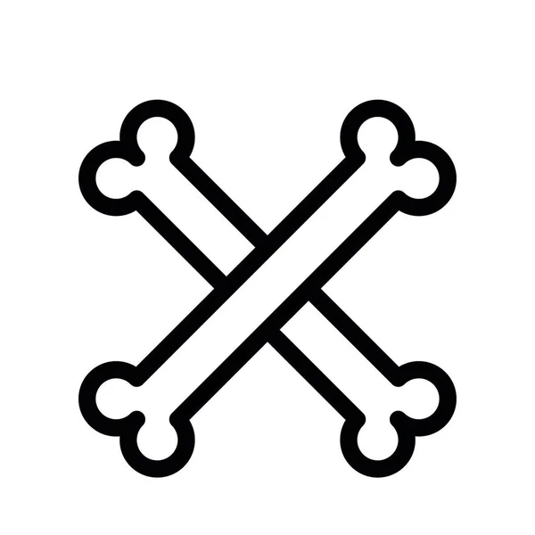 Bones Vector Thick Line Icon Für Den Persönlichen Und Kommerziellen — Stockvektor