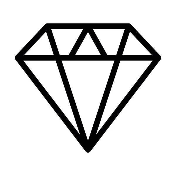 Icono Línea Gruesa Del Vector Del Diamante Para Uso Personal — Vector de stock