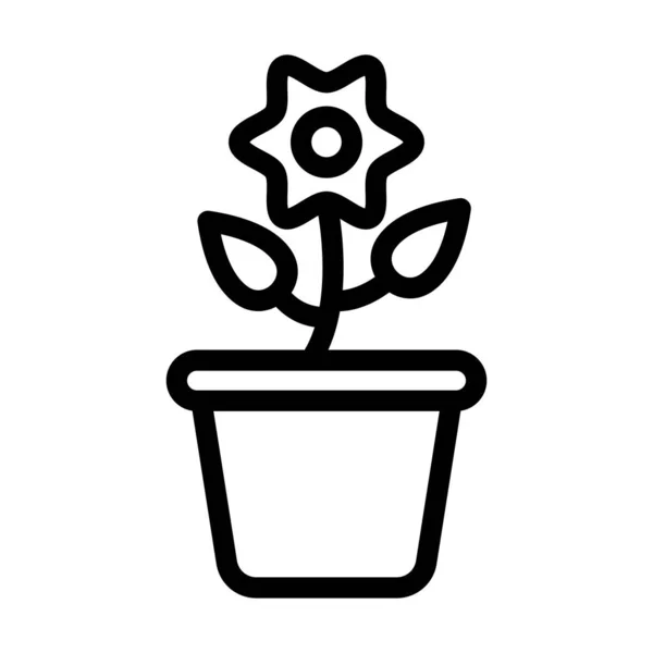 Квітковий Горщик Векторна Товста Лінія Піктограма Особистого Комерційного Використання — стоковий вектор