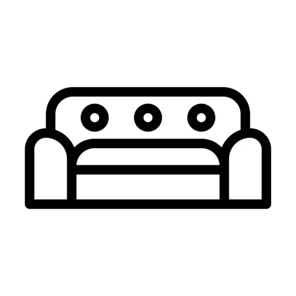 Sofa Vector Thick Line Icon Personal Commercial Use — Stock Vector