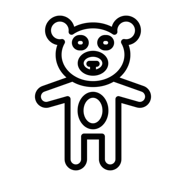 Ícone Grosso Linha Vetor Urso Teddy Para Uso Pessoal Comercial —  Vetores de Stock