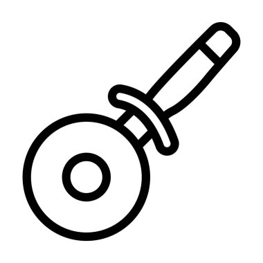 Pizza Kesicisi Kalın Hat Simgesi Kişisel ve Ticari Kullanım İçin