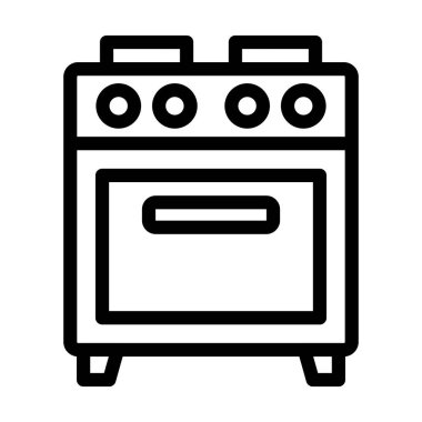 Kişisel ve ticari kullanım için Elektrik Soba Vektörü Kalın Hat Simgesi