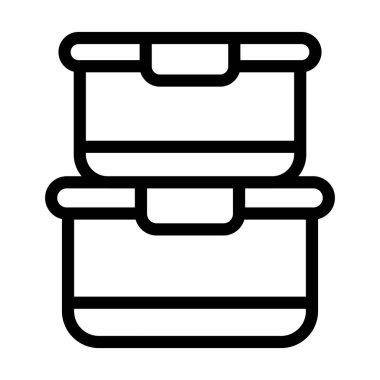 Kişisel ve ticari kullanım için Yiyecek Konteynırı Kalın Çizgi Simgesi