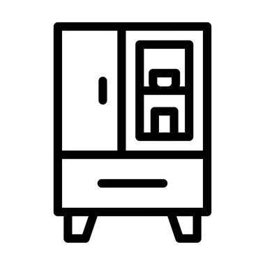 Kişisel ve ticari kullanım için Buzdolabı Vektör Kalın Çizgisi Simgesi