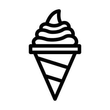 Dondurma Vektörü Kalın Çizgi Simgesi Kişisel ve Ticari Kullanım İçin