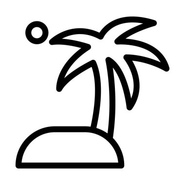 Ada Vektörü Kalın Çizgi Kişisel ve Ticari Kullanım Simgesi