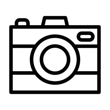 Kişisel ve ticari kullanım için Kamera Vektörü Kalın Çizgi Simgesi