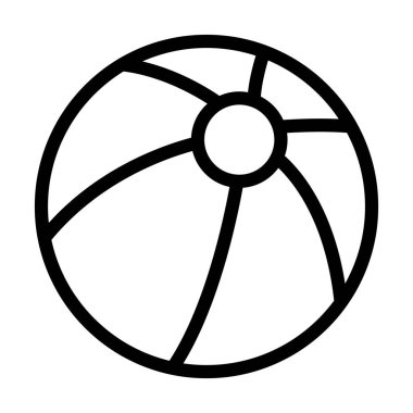 Plaj Topu Kalın Çizgi Simgesi Kişisel ve Ticari Kullanım İçin