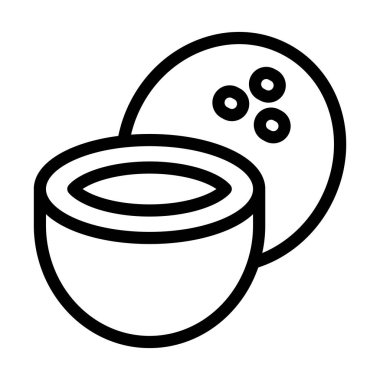 Kişisel ve ticari kullanım için Hindistan Cevizi Vektörü Kalın Çizgi Simgesi