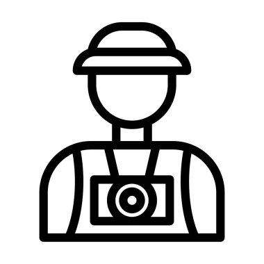 Kişisel ve ticari kullanım için Turist Vektörü Kalın Çizgi Simgesi