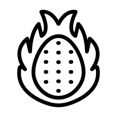 Kişisel ve ticari kullanım için Ejder Meyvesi Vektörü Kalın Çizgi Simgesi