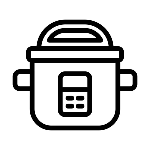 Rice Cooker Vector Thick Line Icon Personal Commercial Use — 스톡 벡터