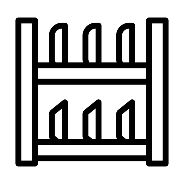 Dish Rack Vector Thick Line Icon Für Den Persönlichen Und — Stockvektor