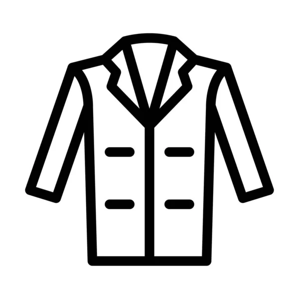 Coat Vector Thick Line Icon Für Den Persönlichen Und Kommerziellen — Stockvektor