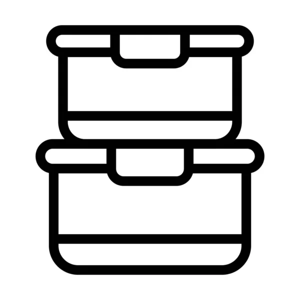 Vector Van Voedselcontainer Dikke Lijn Pictogram Voor Persoonlijk Commercieel Gebruik — Stockvector