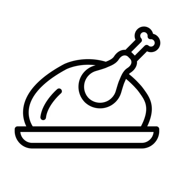 Kişisel Ticari Kullanım Için Tavuk Vektörü Kalın Çizgi Simgesi — Stok Vektör