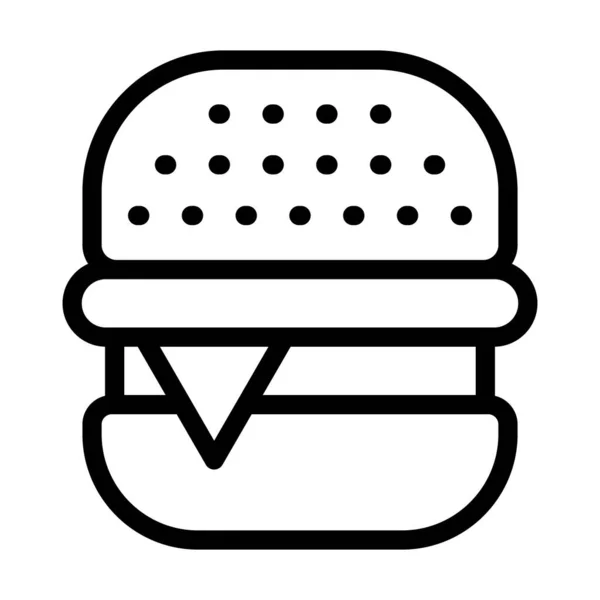 Burger Vector Thick Line Icon Für Den Persönlichen Und Kommerziellen — Stockvektor