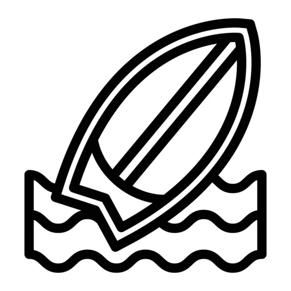 Icône Ligne Épaisse Vecteur Surf Pour Usage Personnel Commercial — Image vectorielle